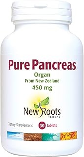 New Roots Herbal - Pure Pancreas - 30 Tablets - 450mg per Capsule Organ - Pancreatic Enzymes Supplements - Pancreas Support - Pancreas & Vitamin C(Ascorbic Acid) Capsules - Digestive Enzyme Supplements
