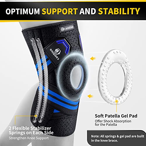 Cambivo Knee Braces For Knee Pain With Side Stabilizers For Women And Men, Adjustable Compression Knee Support With Patella Gel Pads, Relief Meniscus Tear, Acl, Mcl, Arthritis, Joint Pain, Injury Recovery #TOP3