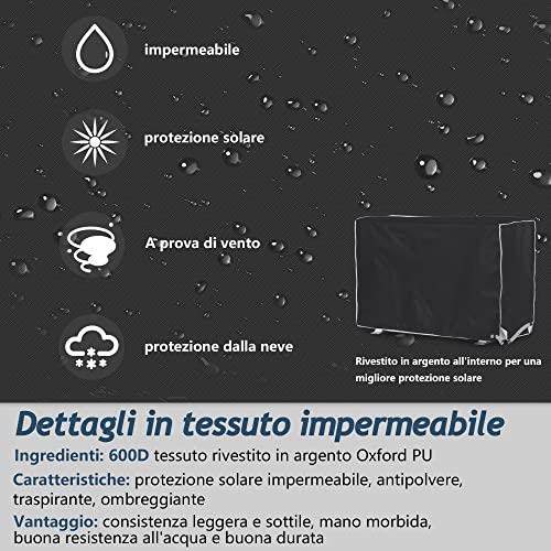 Housse de protection pour climatiseur Outdoor, imperméable et crème solaire, protège le climatiseur à l'extérieur contre les dommages des éléments naturels (80 x 28 x 54 cm) (S, noir) - Image 5