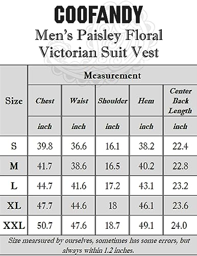 COOFANDY Mens Suit Vest Paisley Floral Victorian Vests Gothic Steampunk Formal Waistcoat Tuxedo Vests with Notched Lapels, Purple, Small steampunk buy now online COOFANDY Mens Suit Vest Paisley Floral Victorian Vests Gothic Steampunk Formal Waistcoat Tuxedo Vests with Notched Lapels, Purple, Small steampunk buy now online
