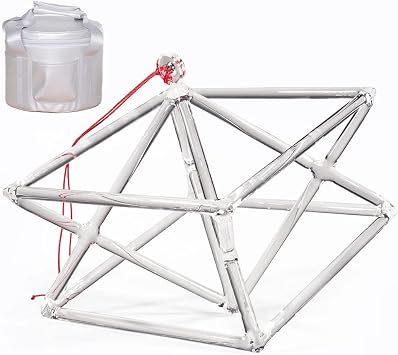 Optically Clear Quartz Crystal Singing Merkaba Pyramid for Sound Healing Meditation, Musical Instrument with Free Carrying Case, Rope and Mallet Size 5inch