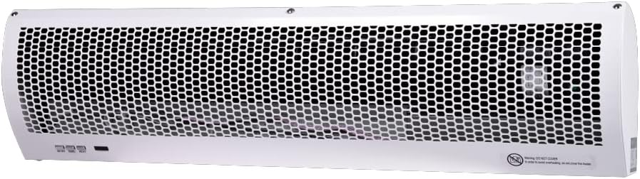 Over Door Electric Heater 4000W Air Curtain with Remote Control | Ceiling Suspension or Wall-Mounted | PTC Heating Element & Adjustable Thermostat | 2 Heat Settings | White DVSH40WH