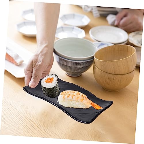 Plato estilo japonés para sushi reusable color negro miniatura 7