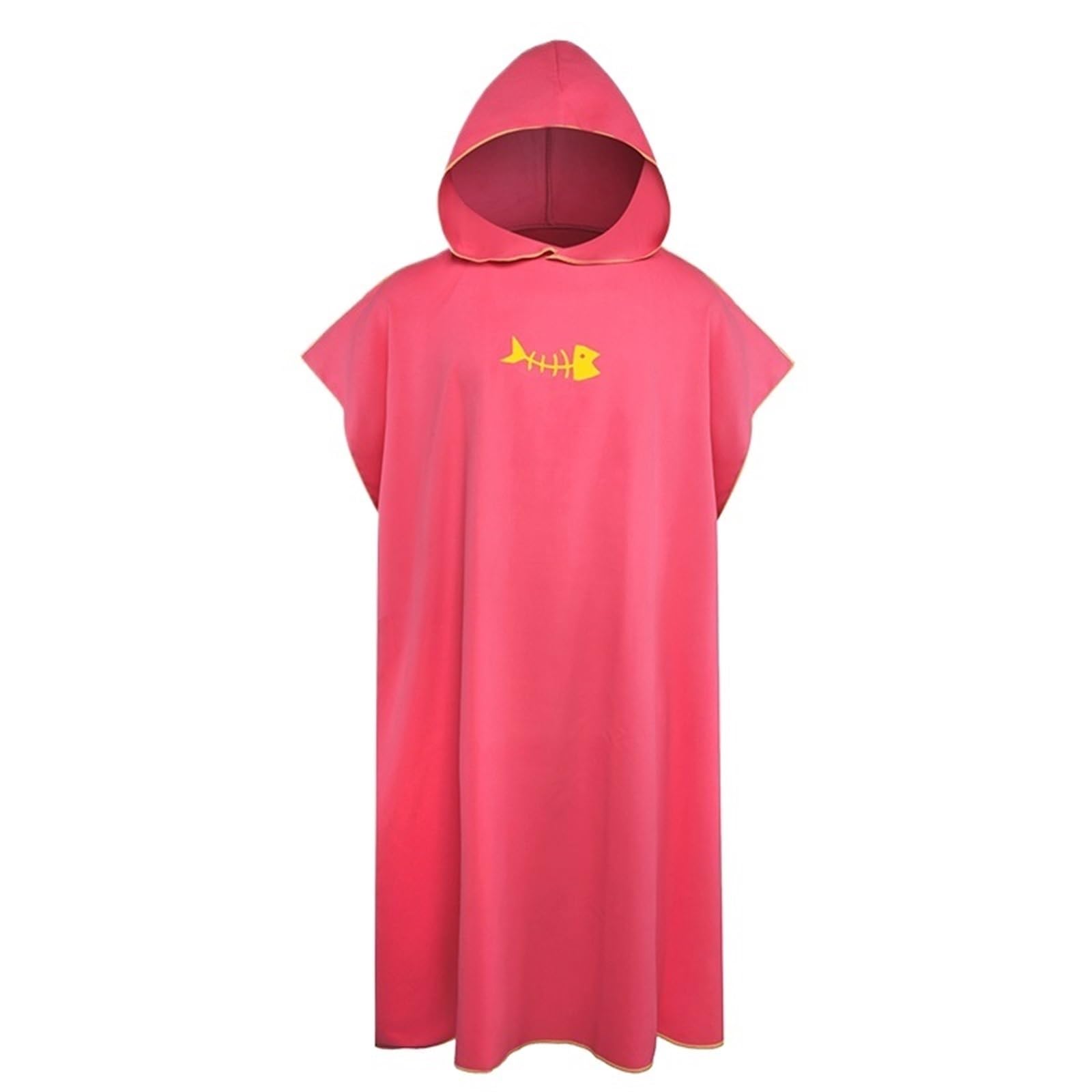 ATEUXOL Quick-drying Surf Poncho Surf Poncho Changing Towel Hood Microfiber Beach Blanket Bath Swim Wetsuit for Adults(Dark Pink)