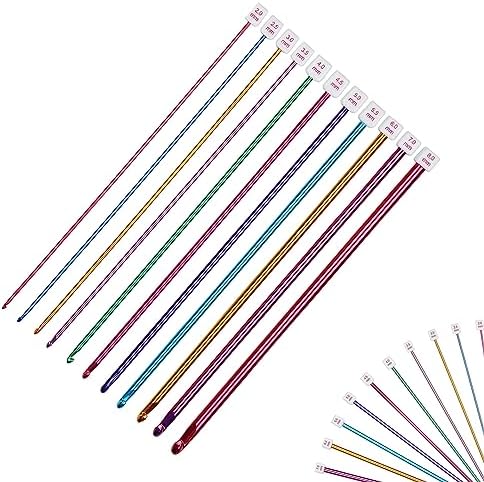 Afghan Aluminum Crochet Hook With Threading Hole - Hand Knitting Needle Tool