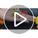 Image of Gold Art India Lord Balaji Charan Paduka Gold Silver Plated Two Tone Matte Finish Vishnu Charan Paduka for Pooja Room /Car Venkateswara Swamy Feet Shanku Chakra Namam Gifting Gold Silver Plated 2 Inch