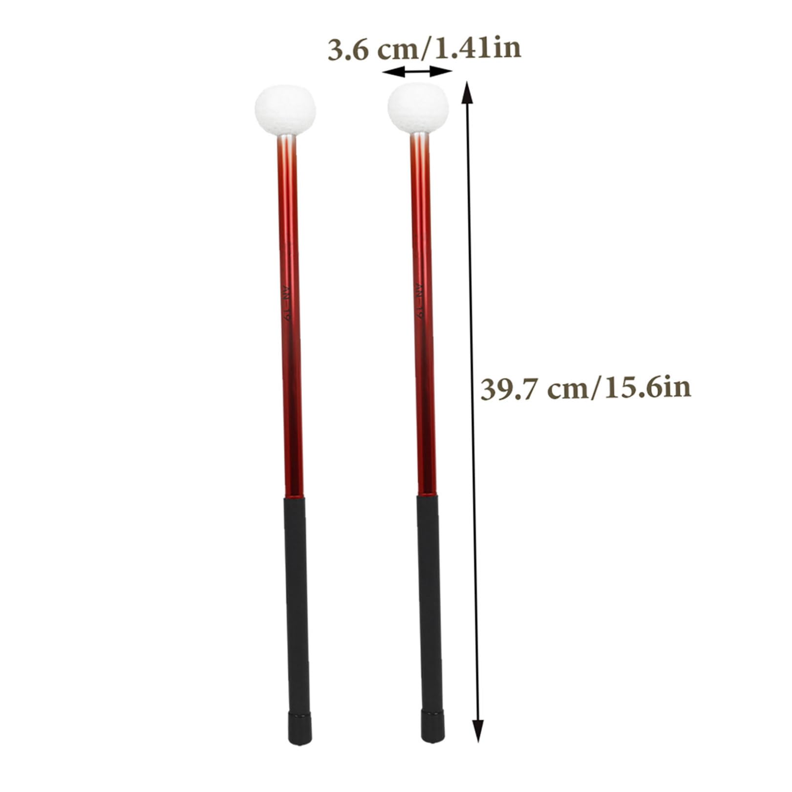TOYANDONA 2 Mazos con Cabeza de Fieltro para Bombo y Tambores de Marcha, Ergonómicos, con Par de Baquetas, para Instrumentos de Percusión