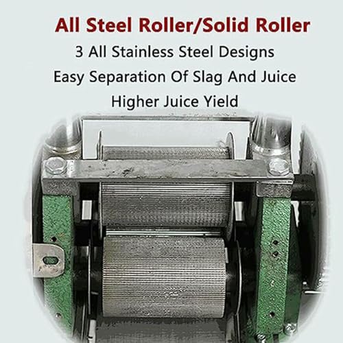 Manual Sugarcane Juicer - Stainless Steel Three-Roller Press with Hand Crank for Fresh Juice Extraction at Home - Image 4