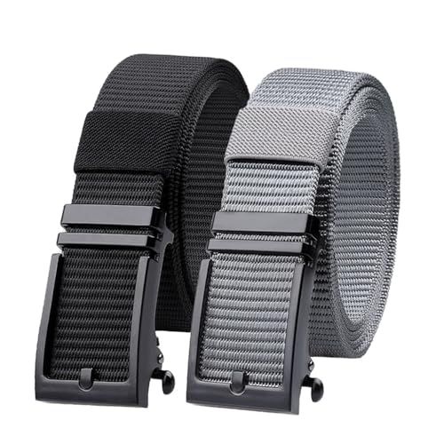 Ratchet Belts for Men Casual Nylon Tactical Belt with Automatic Slide Buckle, Adjustable for Sports Outdoors Hunting