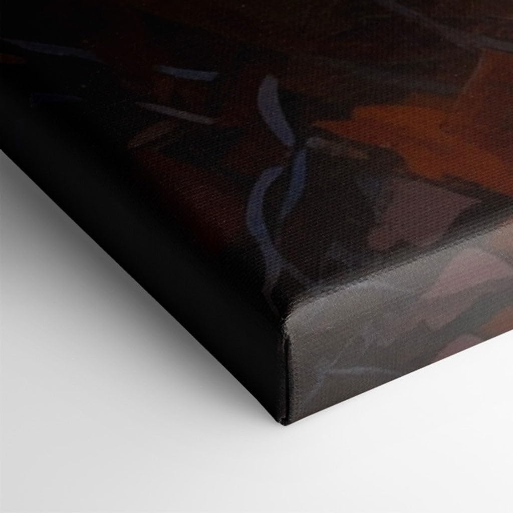 Canvas for Living room. Tranquil Wilderness at Dusk: A Painting of Serenity in Sun's Embrace, 27 x 18 inch Canvas Wall Art - Contemporary Masterpieces - Modern Home Decor