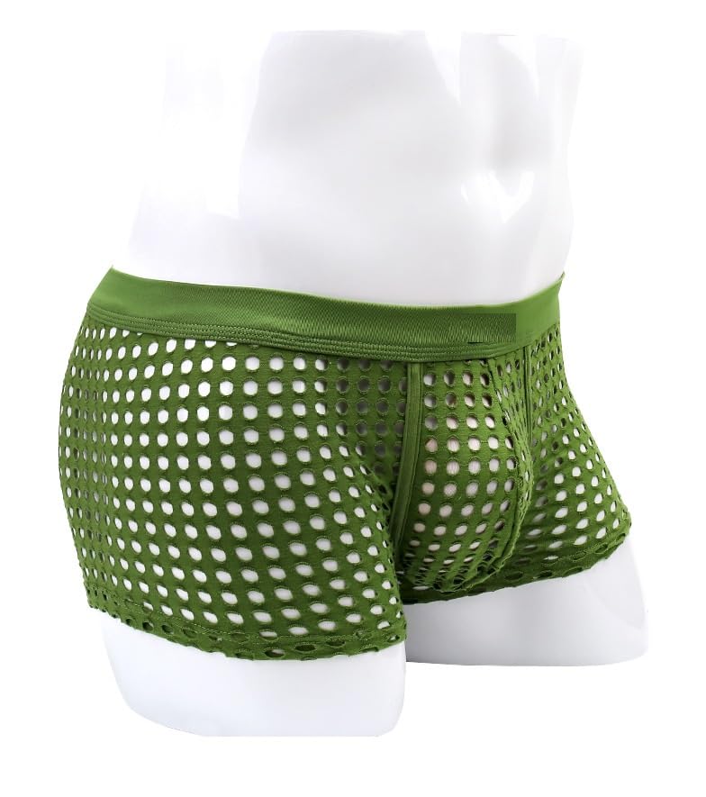 Image of PANTEASY Men's Solid Low Rise Comfortable Cotton Blend See Through Trunk Boxer Underwear, Underpants