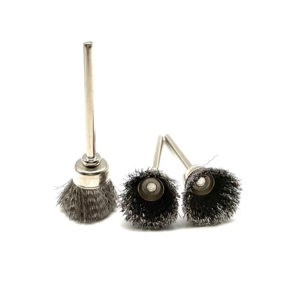 Cepillo de copa con disco de alambre, La pluma de cobre amarillo del cuenco T acero inoxidable los cepillos alambre formó 9pcs multicolor for el grabador(Silver)