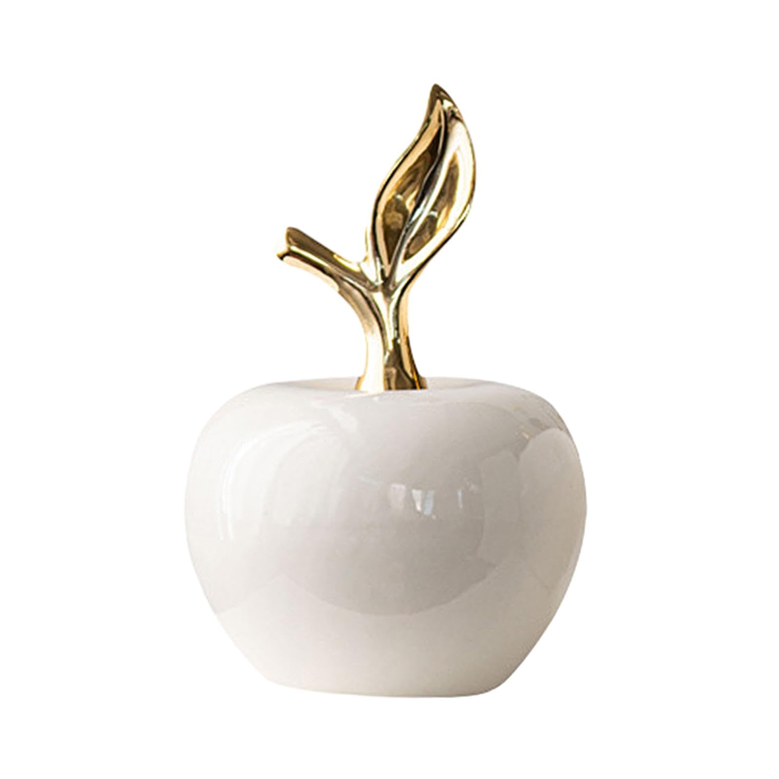 predolo Estatua de Manzanas, Figura de Cerámica, Centro de Mesa Coleccionable, Adorno, Escultura de Fruta para El Hogar, Oficina, Estantería, Decoración de en, Blanco, pequeño