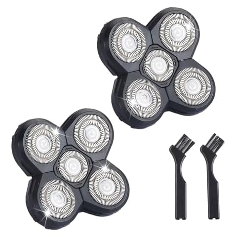 2 Pack Shaver Replacement Blades for Fre*bi*d Bald Men Head Shaver Kit, 5 Blades Head Shaver Replacement Heads,Head and Face Electric Razor Shaver Heads Cover