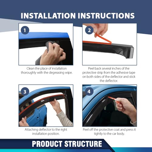 Image of PIT66 in-Channel Ventvisor Window Deflectors Fit Toyota 4Runner 2010-2024