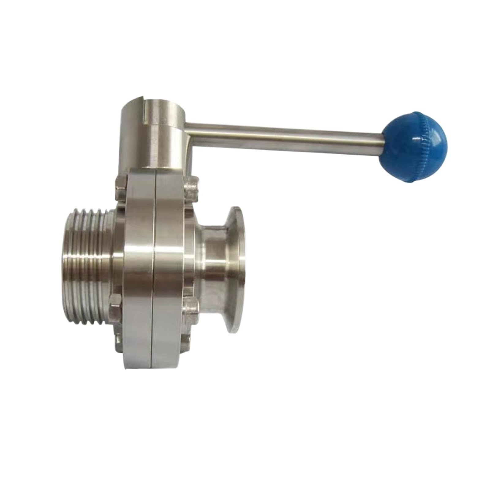 Trgyjgkf Men's One Color 3/4" Tri Clamp Od 50.5Mm T Type Thread 31. Sanitary Butterfly Valve Silicone Sealing Stainless Steel 304