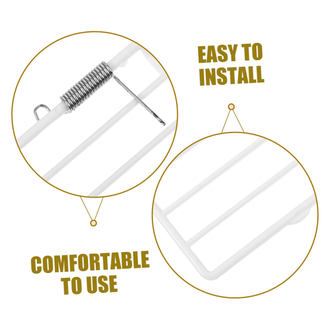 Abaodam Set 5 Unitá Porta per Gabbia Uccelli in Plastico Bianco con Molla, Facile da Installare, Resistente e Stabile, Accessorio per Gabbie da Uccelli