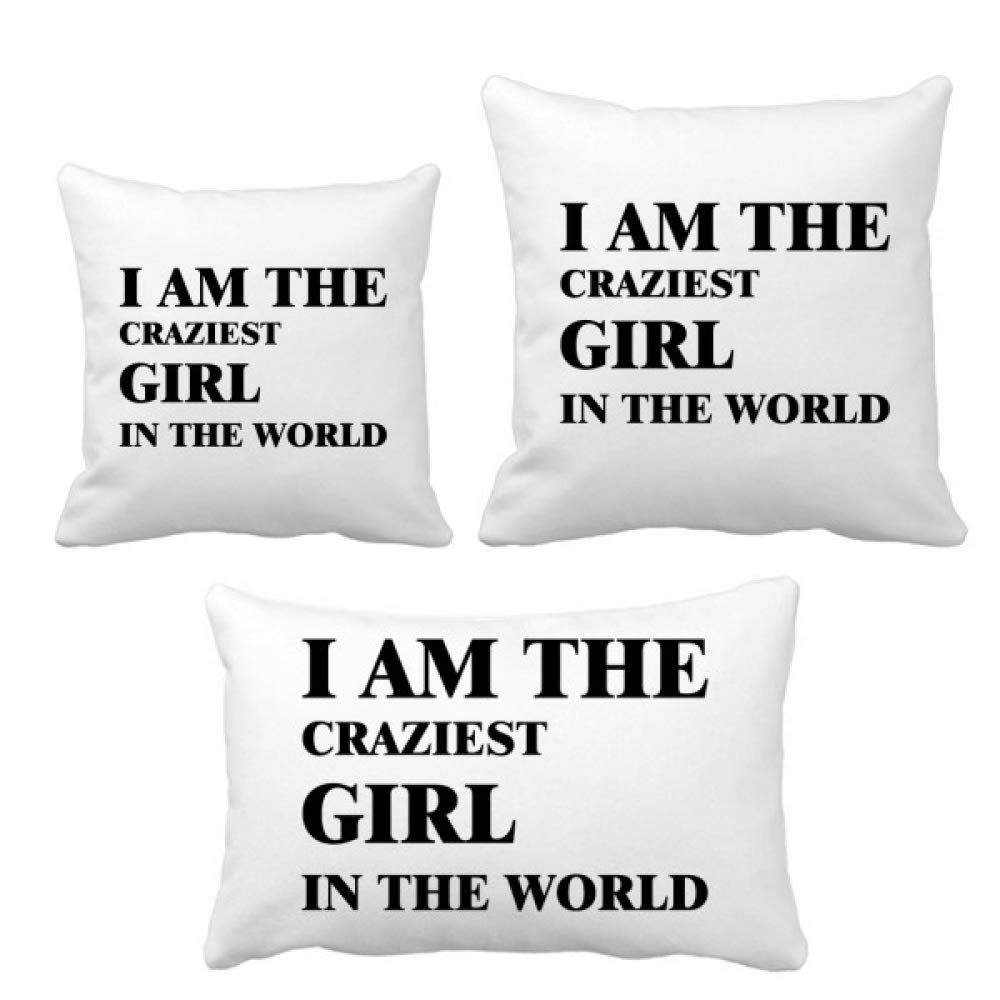 Coussin I Am The Craziest Girl pour cocooning et decoration de chambre