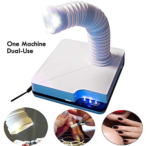 Aabbye Nail Suction Dust Collector Strong Power Extractor Fan Collector Vacuum Cleaner Manicure Machine With 3 LED Light for Polish Acrylic Nails