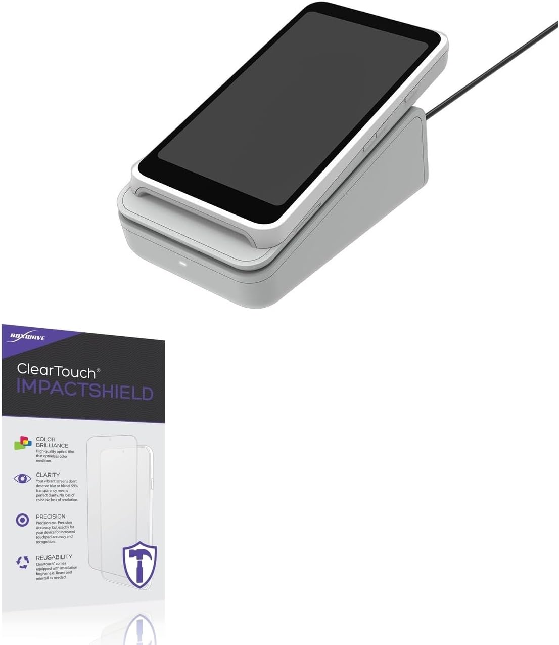 BoxWave Screen Protector Compatible with Stripe Reader S700 - ClearTouch ImpactShield (2-Pack), Impenetrable Screen Protector Flexible Film