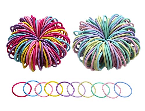 Penta Angel Little Girls Hair Ties 200Pcs Colorful Tiny Elastic Hair Bands Rope No Crease Ponytail Holders Accessories for Littles Women Girls