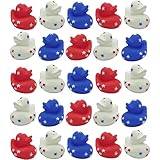 4E's Novelty Patriotic Rubber Ducks (24 Pack) Bulk 2' - 4th of July Party Favors, Patriotic Party Supplies Gifts toys for Kids Adults Fourth of July, Jeep Ducking