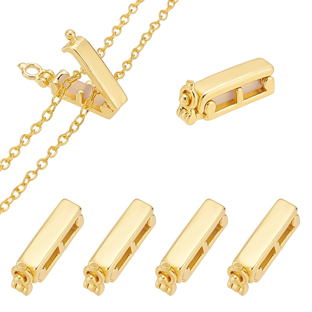 OLYCRAFT 6 stuks halsketting verkorter sluiting verguld messing voor halskettingen armbanden verlengingen druksluitingen parelkettingen verkorter voor halskettingen, armbanden, sieraden