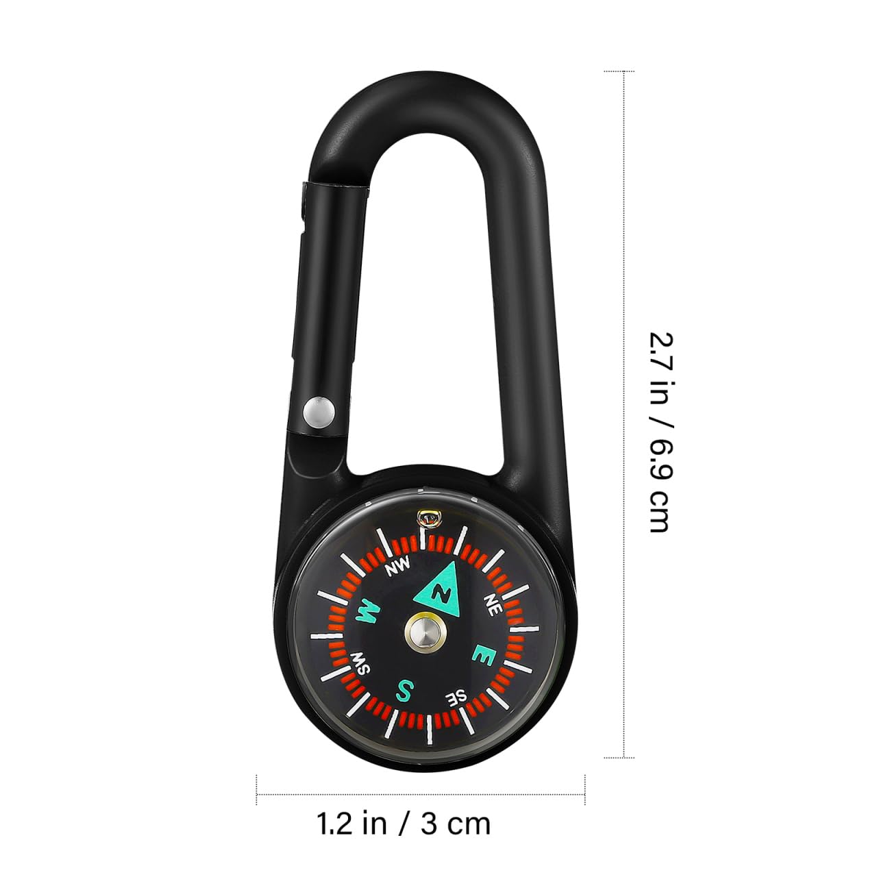 STOBOK 24pcs Keychain Compass Metal Carabiner Compass Small Pocket Clip On Compass Portable Mini Compass Keychain for Outdoor Hiking Camping Emergency Backpacking