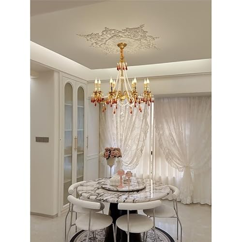 jssmm Vintage French Chandelier for Living Room Crystal Ceiling Light
