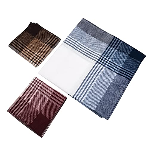 Men's Handkerchiefs 100% Cotton Handkerchief with Check4