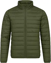 Jaqueta Masculina Puffer Leve Meia Estação Poliamida sem Capuz Verde com Bolsos (BR, Alfa, XG, Regular, Regular, Verde)