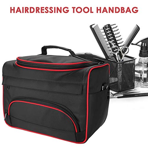 Sac de rangement coiffure noir grand format avec poches pour ciseaux - 6