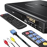 DVD Players for TV with HDMI, DVD Players That Play All Regions, Simple DVD Player for Elderly, CD Player for Home Stereo System, Included HDMI and RCA Cable, with Big Buttons Remote Control