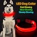 HiGuard LED Dog Collar, USB Rechargeable Glowing Pet Collar Night Safety LED Light Up with Nylon Webbing Perfect for Small, Medium, Large Dogs (Medium, Red)