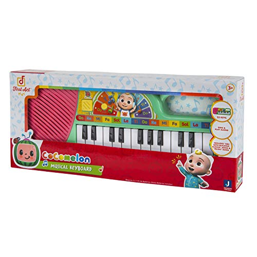 CoComelon Official First Act Musical Keyboard, 23 Keys; Music and ABC Songs Pre-Recorded, Educational Music Toys, Carry N’ Go Handle