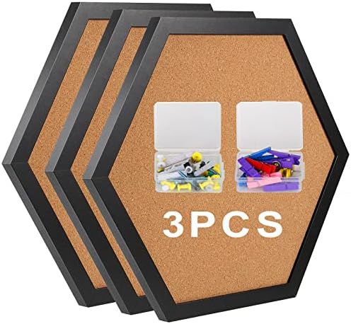 Cork Board Bulletin Board, Cork Boards for Partitions with Body, Pin Board for Partitions, Black Corkboard, Good for Dwelling Workplace Decor, Dwelling Faculty Message Board or Wall Mounted Image Imaginative and prescient Board(3pack).