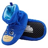 PJ Masks Boys Socktop Slippers - PJMASKS Catboy, Owlette, Gekko Toddler Slippers (Blue, 5-6 Toddler)