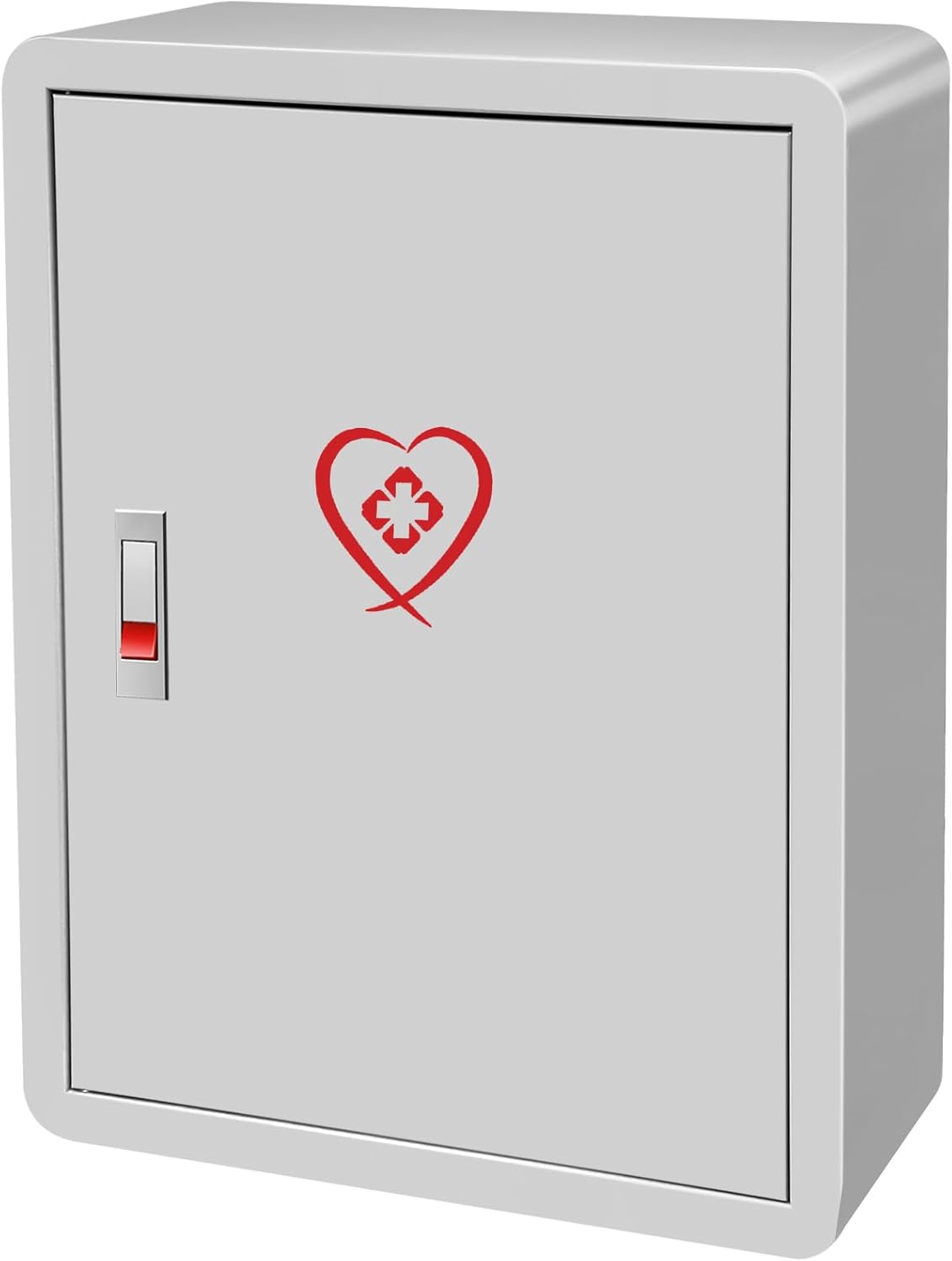 Wall Mounted Medicine Cabinet, 3 Tier Large Capacity Latching First Aid Cabinet for Safe Storage of Medications, First Aid Kit for Home, Bathroom, Office, School, 16.5 x 6.6 x 21.5 Inch (Gray)