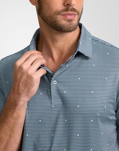 Image of Obla Mens Golf Polo Shirts Short Sleeve Dry Fit Performance Moisture Wicking Casual Print Collared Golf Shirts for Men