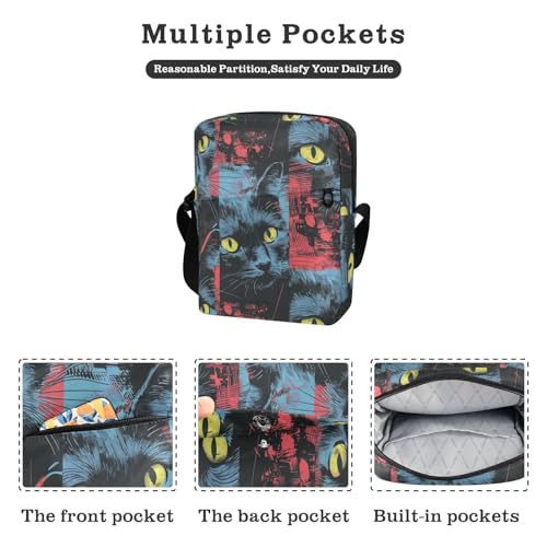 KLL Anime Cats messenger bag crossbody Vegan Leather cross body bag men Casual Lady Shoulder Handbags2