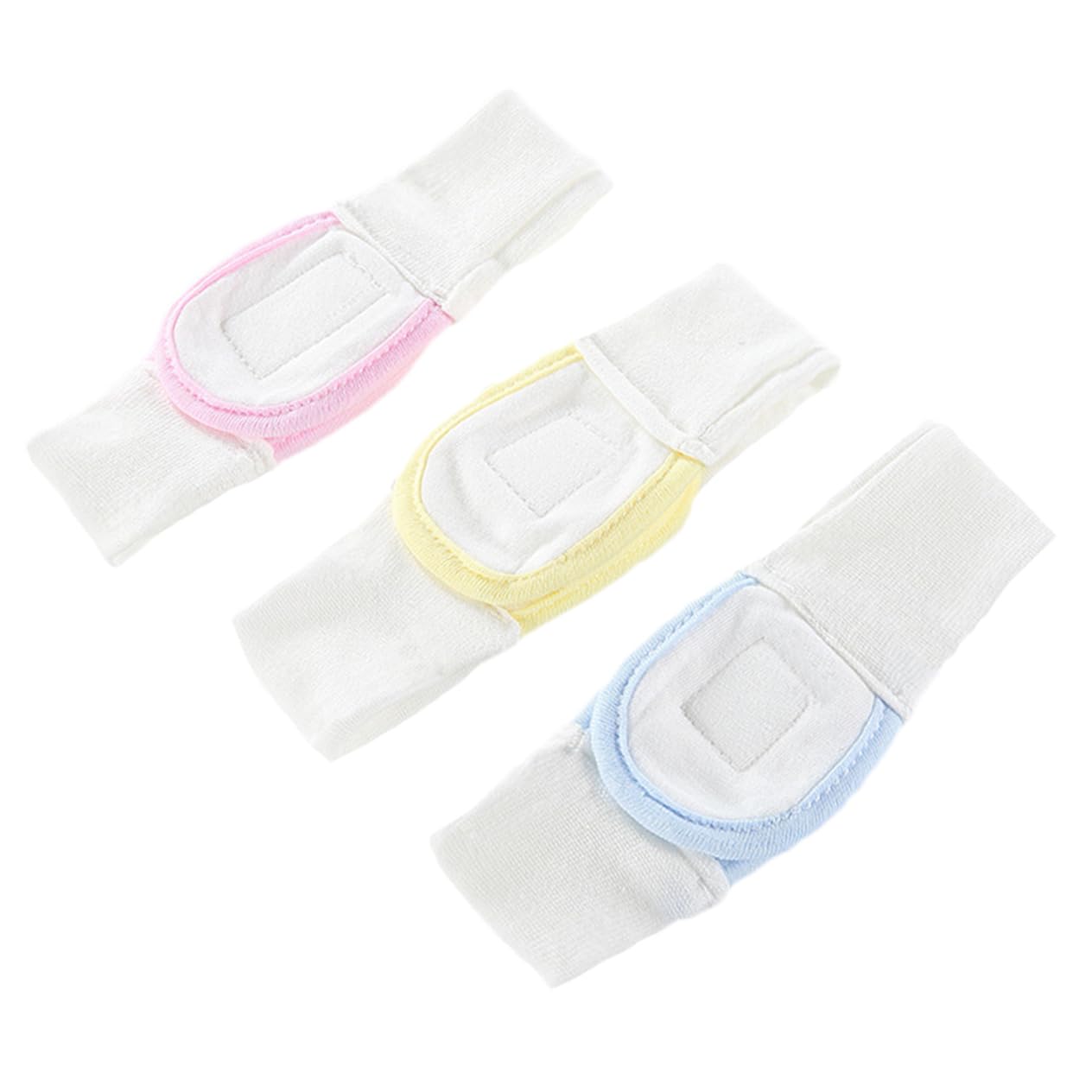 Cinghie Regolabili Per Pannolini Cotone Fissaggio Sicuro Riutilizzabile 3 Pezzi Blu Giallo Rosa