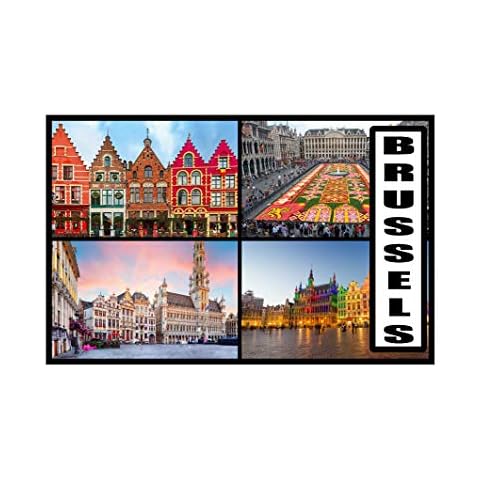 Brussels - Belgium - Post Card Style Fridge Magnet - Large Size (7cm x 4.5cm) - Gift Idea - Tourism Cover