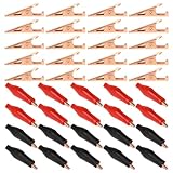 20Pcs1.06IN / 27mmMini Metal Alligator Clips Soldering Heat Sinks Mini Alligator Clips Crocodile Clamps Silver Plated Test Line Spring Clamps for Lab Electric Testing Work