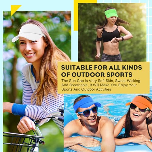 Image of Silkfly 50 Pack Sun Visor Caps Adjustable Sports Athletic Cap UV Protection Sun Visor Hat Men Women Tennis