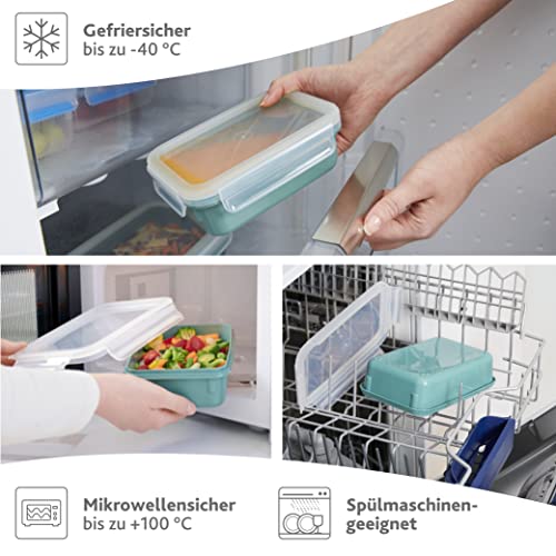 Emsa Frischhaltedose mit Deckel 2,2l Clip & Close Color Edition, 100% auslaufsicher, hygienisch, spülmaschinenfest, mikrowellengeeignet, gefriergeeignet, blau, N10128 6