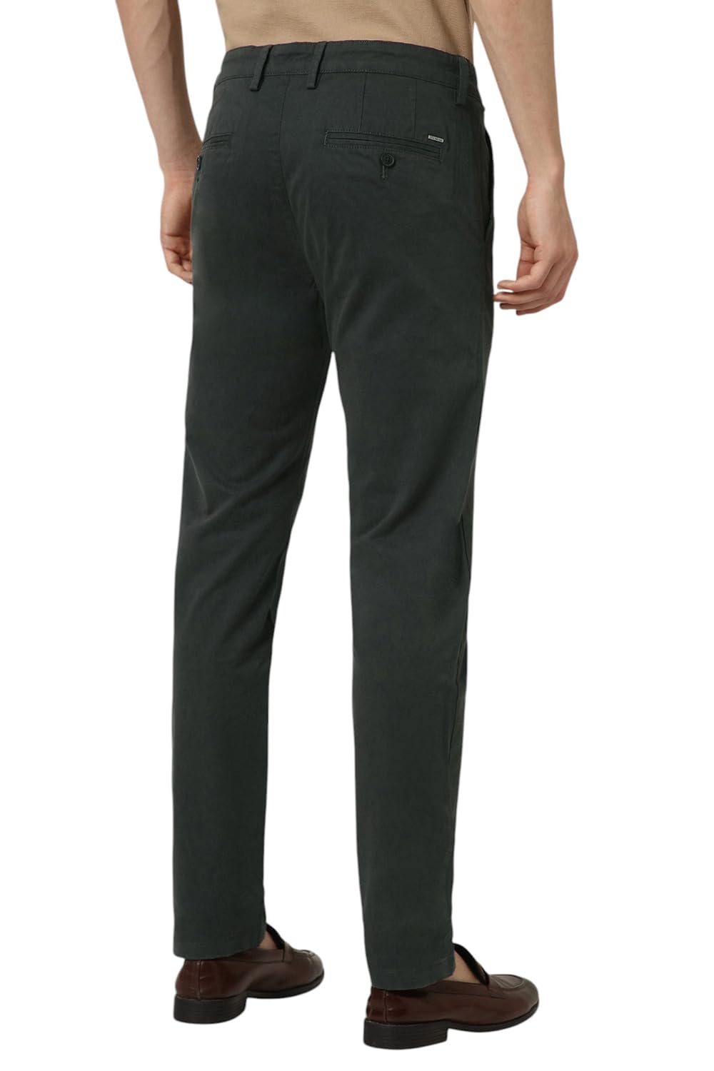 Peter England Men's Mid Rise Slim Casual Pants (PCTFSSSBG91434_Black - Image 3 thumbnail