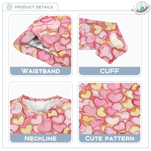 JUNZAN Cartoon Cute Golden Pink Love Little Boys Sweatshirt Hoodie Fleece Fall Tops Shirts Athletic 4T3