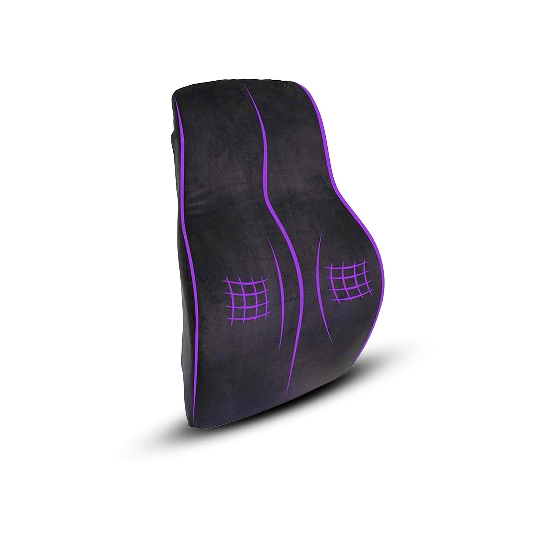 Wakefit Memory Foam Back Support Chair Cushion (41 x 45 x 12 cms, Blac