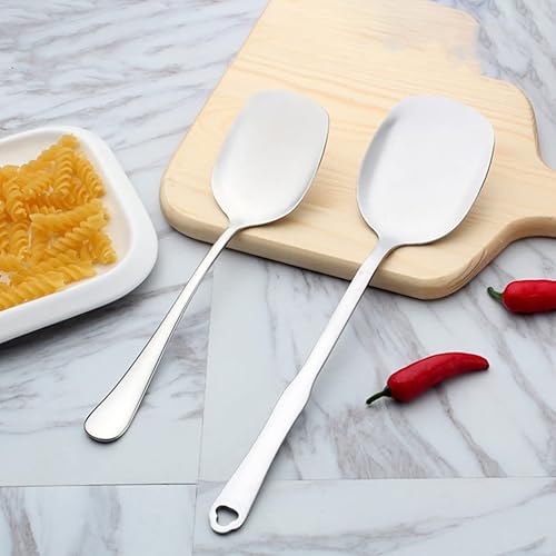 Miniatura 5 de Hemoton Herramientas de parrilla pequeña espátula de metal Wok de acero inoxidable, espátula ancha de metal para cocinar, espátula de pescado,