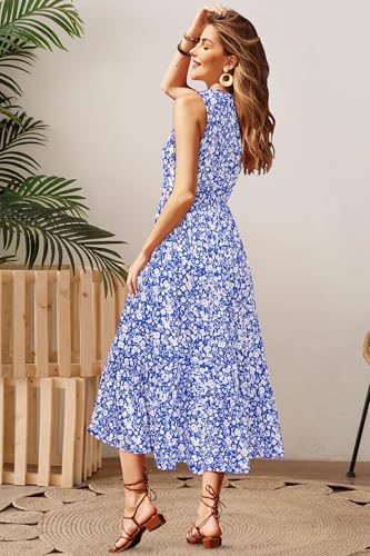 Image of STYLEWORD Womens Summer Casual Short Sleeve Flowy Midi Beach Dress